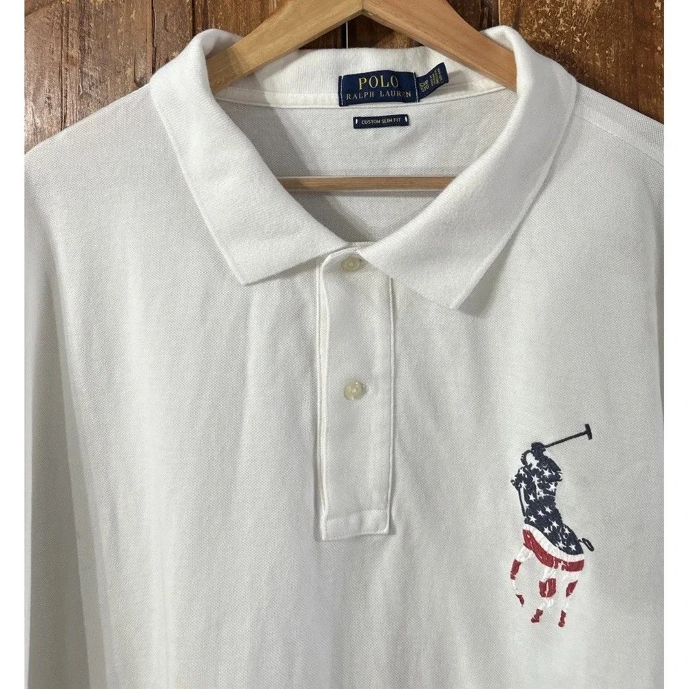Mens‎ Polo Ralph Lauren Big & Tall Custom Slim Fit Mesh Polo Sz 5XB Large Pony